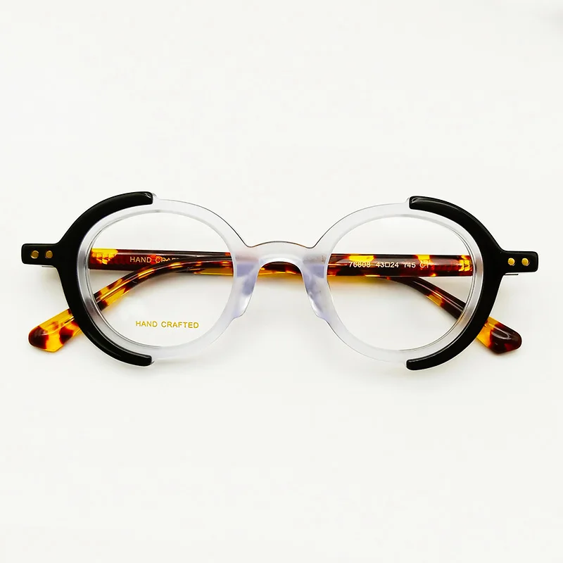 2024 Lunette Fashion Eyeglasses Designer Prescription Eye Glass Round Custom Logo Optical Frames Acetate Eyewear for Women