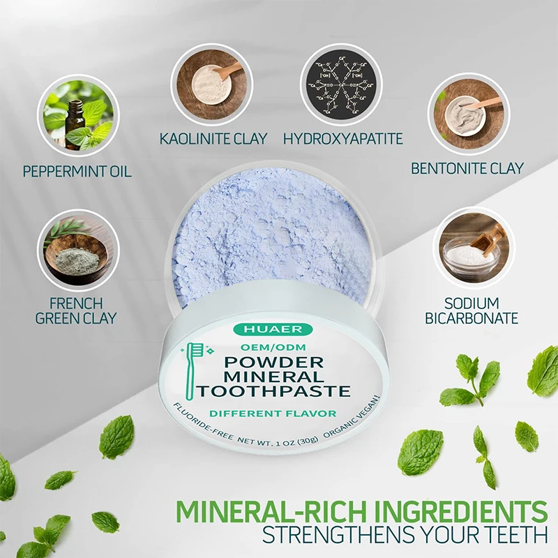 Wholesale Private Logo Pearl White Teeth Whitener Powder Natural 30g PAP Tooth Whitening Stains Tooth Teeth Whitening Powder