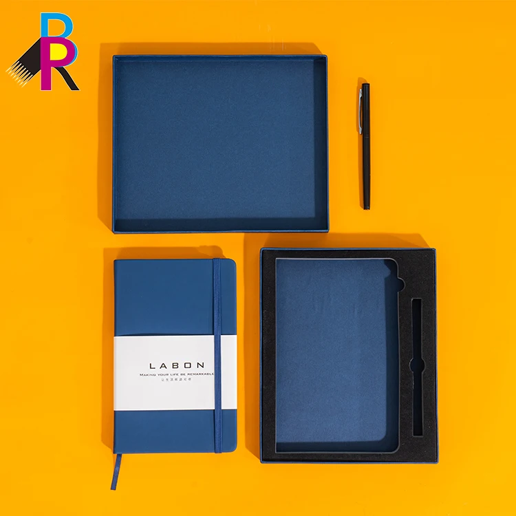 guangzhou factory price stationery notebook journal with gift box and Pen set