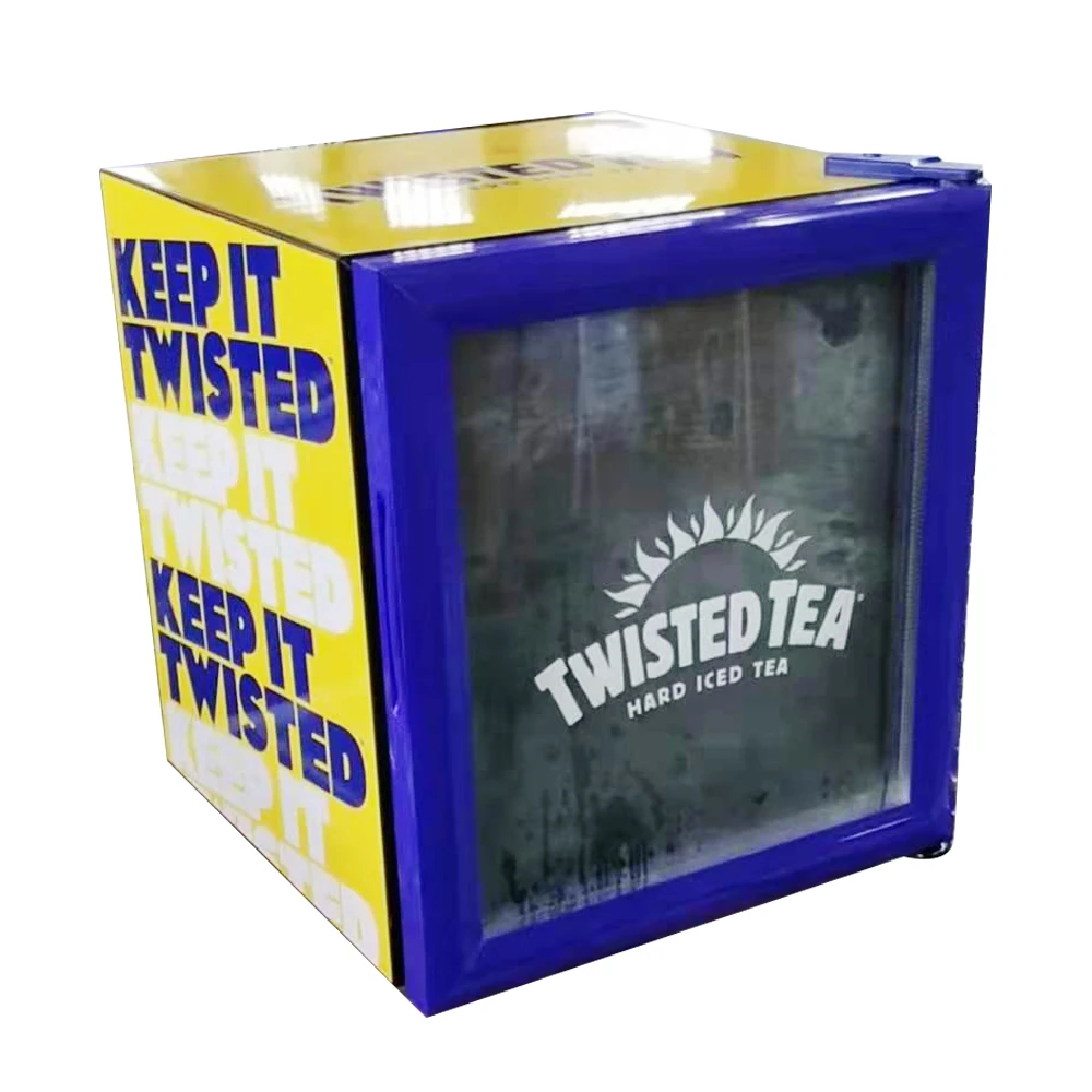 21/52/68/98/130L ABS Plastic Black White Customized Electronic Minibar Refrigerator Glass Door Hotel Mini Bar