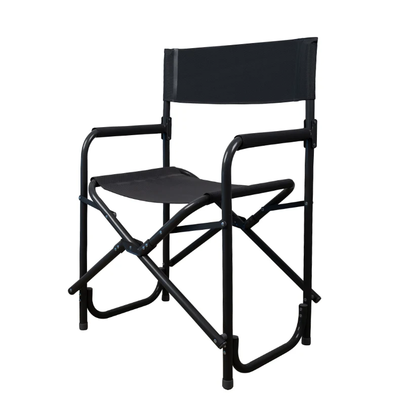 In Stock Outdoor Teslin Beach Chair Artist Aluminum Makeup Chair Portable Salon Director Foldable Hairdressing Chair