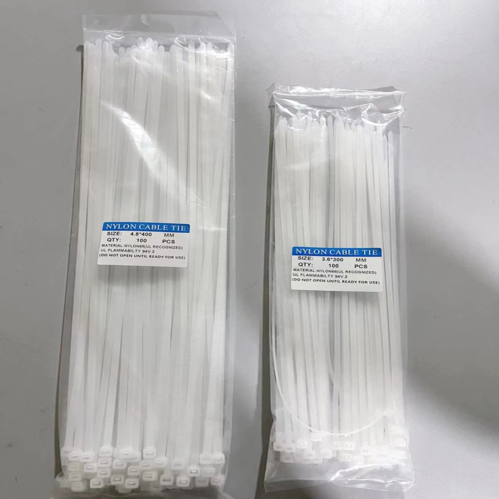 3.6*300mm Nylon 66 white 48 lb. tensile strength 12 inches CE Certificated High Quality Plastic Cable Ties