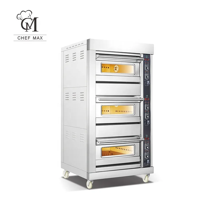 Commercial Precise tandoori 3 deck 9 tray gas oven Instrumentation Control Baking Gas Deck Ovens for Price gas convection oven