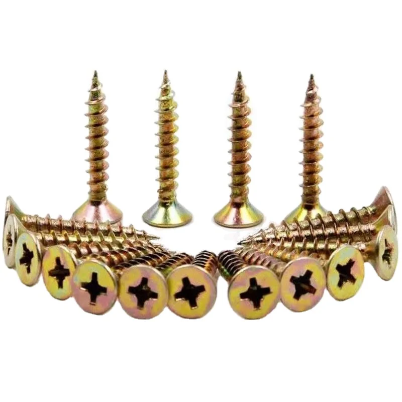 Yellow Zinc Phil cross recessed Countersunk flat head Chipboard Screw Wood screw