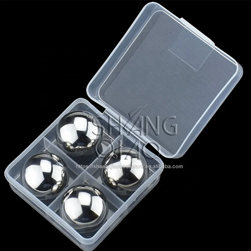 Ice Rock for Wine Stainless Steel Ice Cubes Cooling Ball Whiskey Stones Reusable Metal Ice Cubes for Whiskey Bourbon Scotch