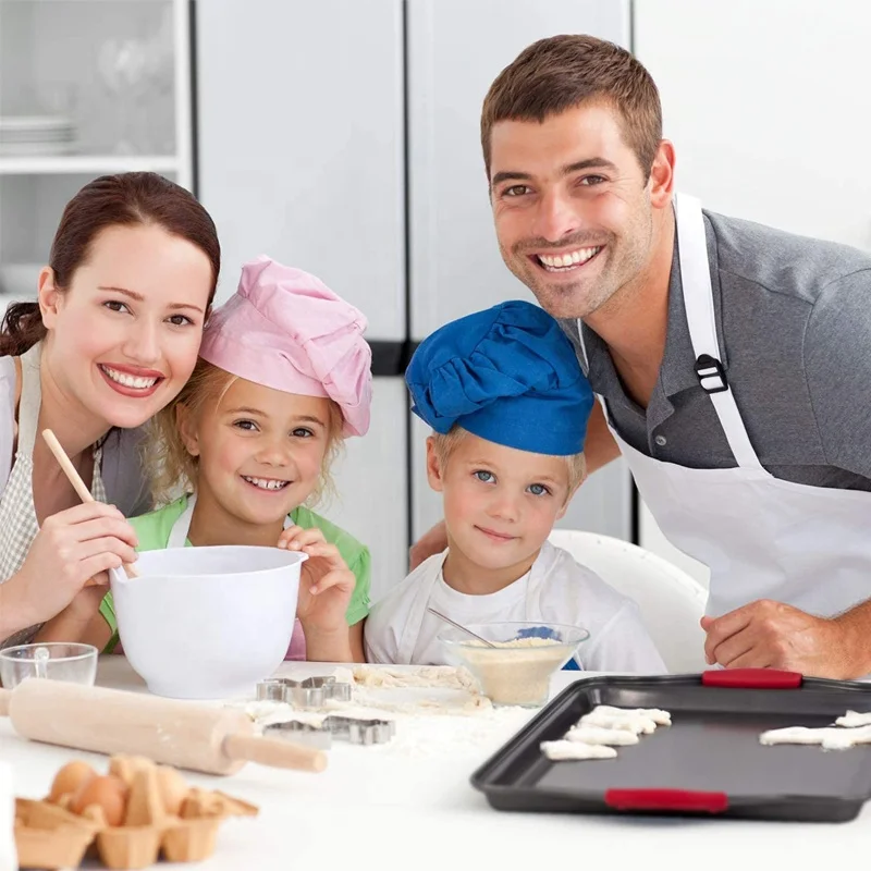 OKAY 7 Pieces Bakeware Sets Nonstick Baking Set Food Grade Baking Sheets With Silicone Handles For Baking Cake BK-D6080