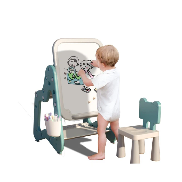 Лидер продаж, Детский Регулируемый Многофункциональный магнитный планшет для рисования детей, доска для рисования с стулом