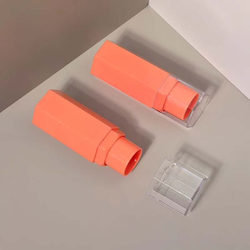 Wholesale  custom 3ml Hexagon shape empty glaze tube lip gloss container Plastic bottle sample cosmetic packaging material