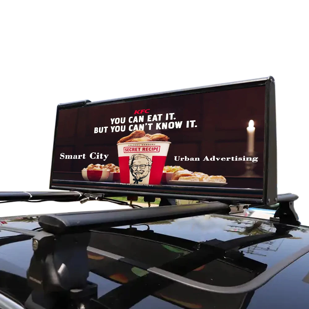 Solar Taxi Led Light P5 Taxi Roof Led Display Universal Miniature Double Side Led Signage For Small Cars For Outdoor Advertising