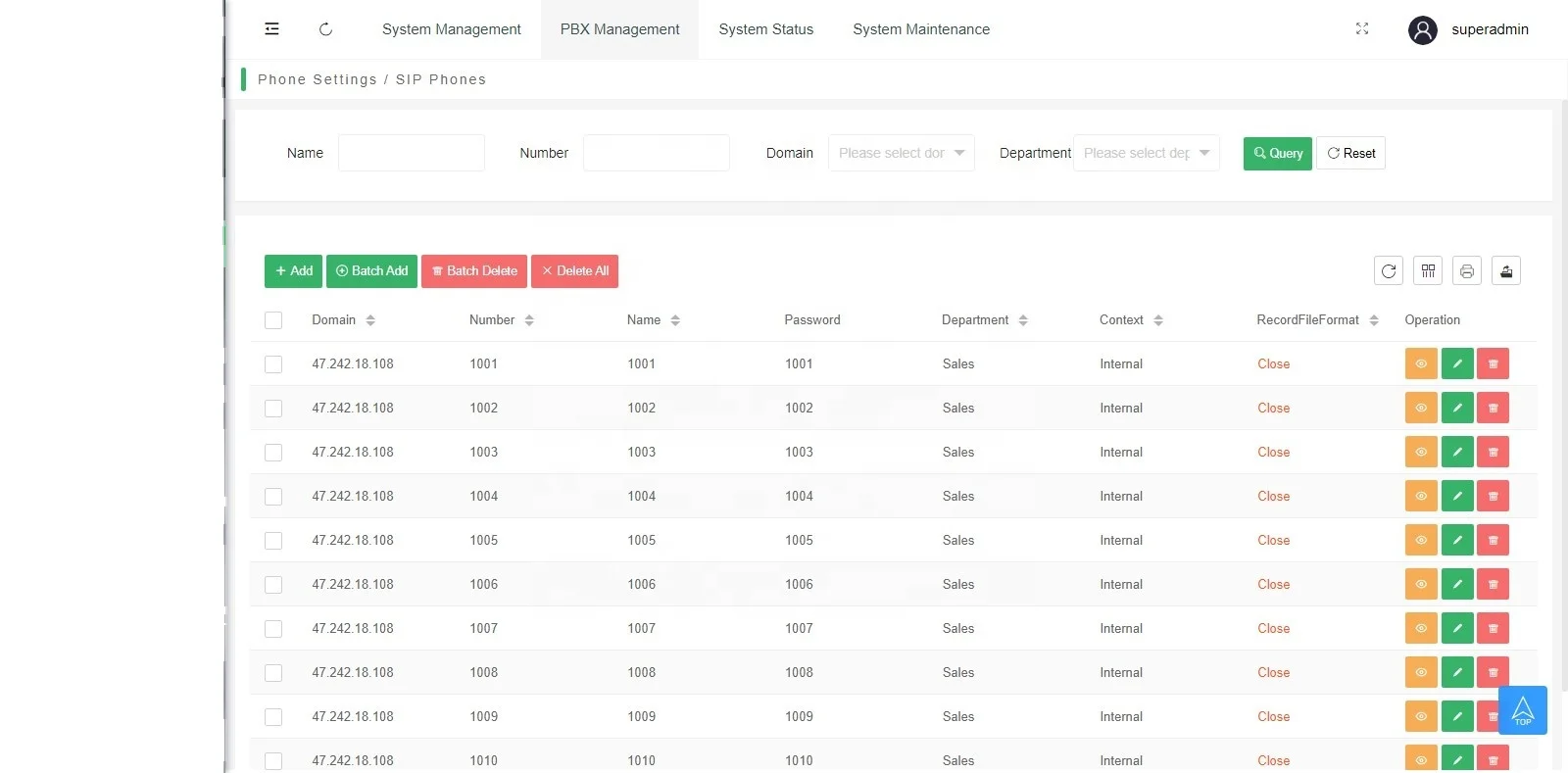 IPPBX  system Voip PBX sip phone system  server support 100 sip trunks  1000 users  100 Concurrent Calls fxo sip gateway