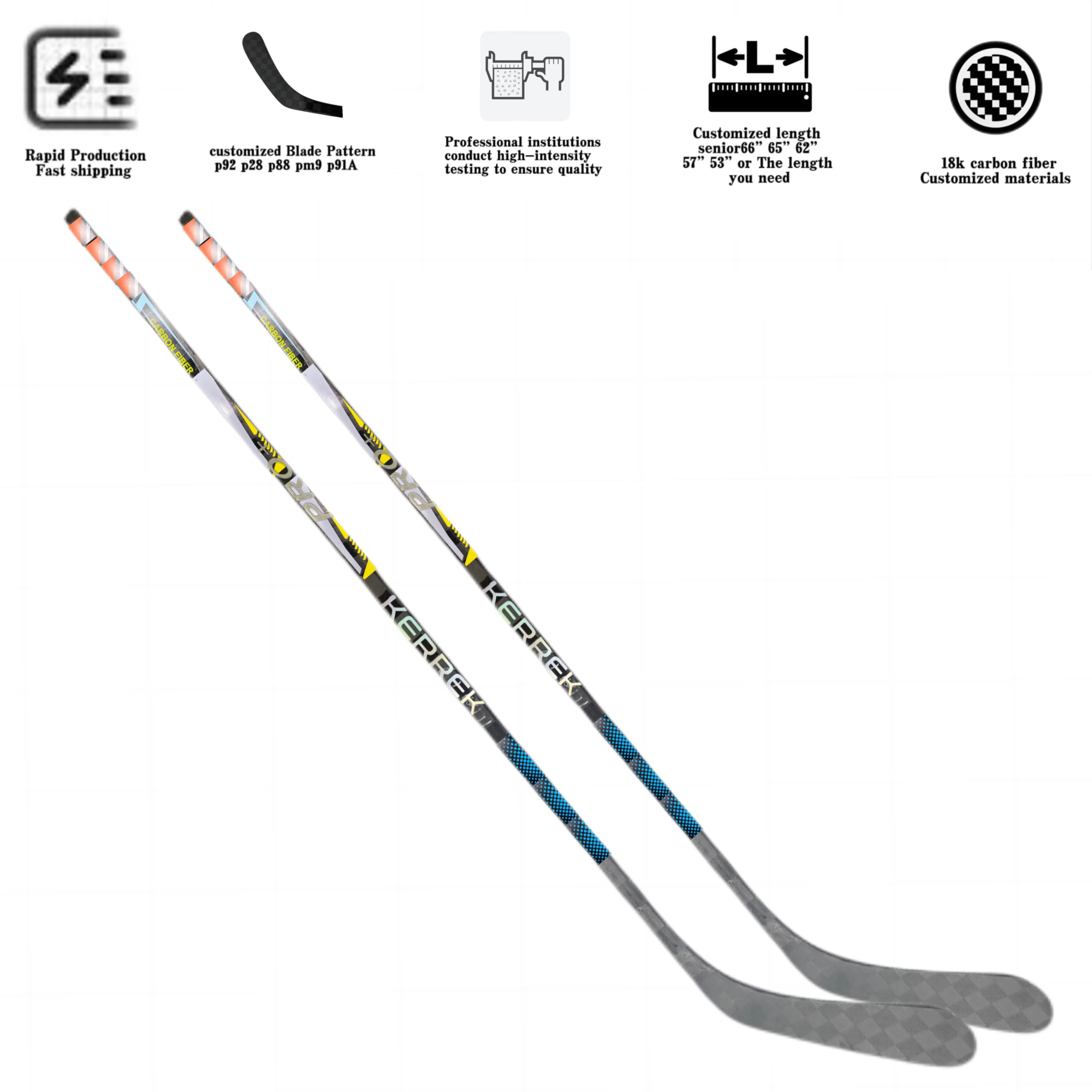 Новый материал P92 кривая пара 350 г/375 г/400 г 100% углеродного волокна индивидуальный логотип высокое качество клюшки для хоккея с шайбой углеродная хоккейная клюшка