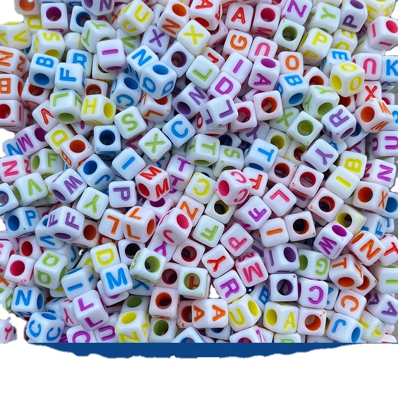 ABC alphabet beads multicolor cubic alphabet beads colorful beads