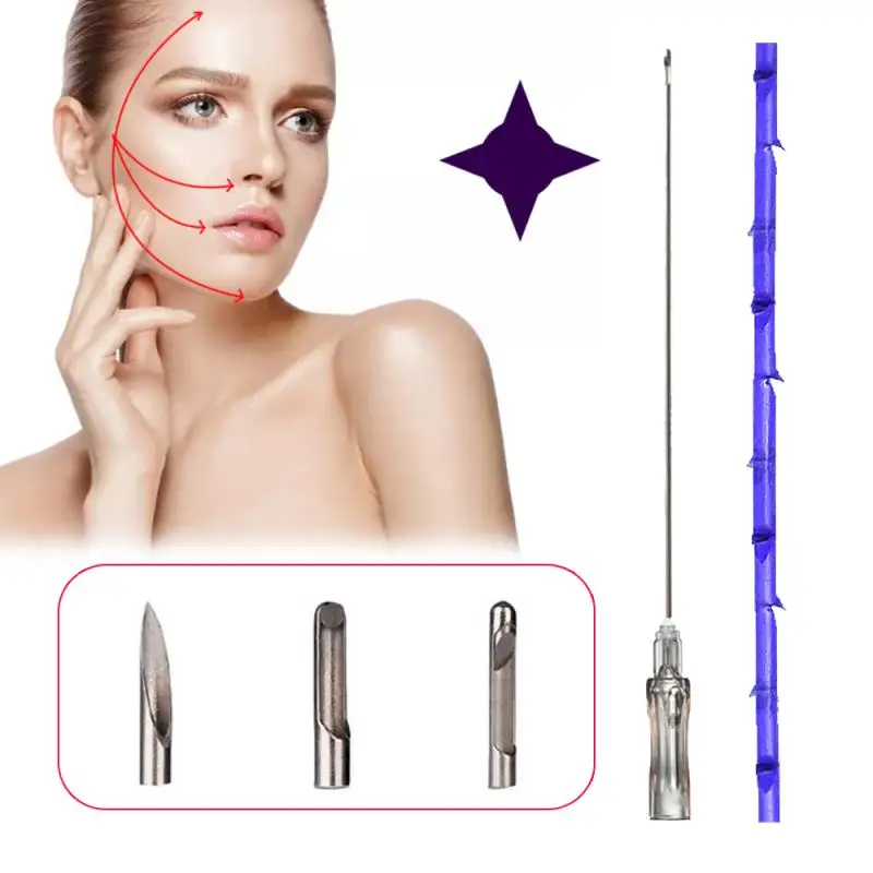 Korea Beauty Facial Absorbable Blunt L 21g 60mm Pdo Cog 4d Thread For Face V Line Lift