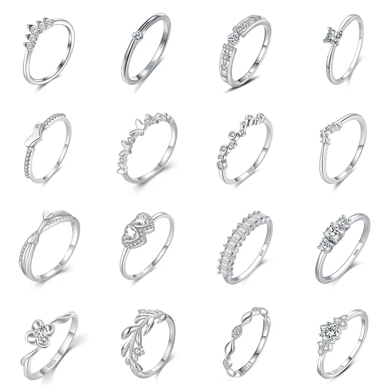 New Arrivals Jewelry heart Rings 925 Sterling Silver New Design Simple Fashion Rings For Woman Man CZ Ring