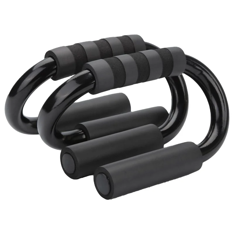 Gym Equipment Fitness  S Shape Sit Up Bar Stands with Slip-Resistant and Comfort Foam Grip Push Up Bar Steel Tube