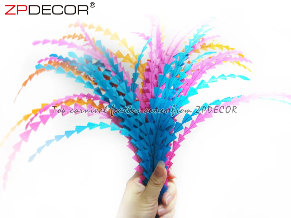 ZPDECOR оптовая продажа размер 30-35 см отбеленные окрашенные вручную Обрезанные петушиные хвостовые перья для модного дизайна
