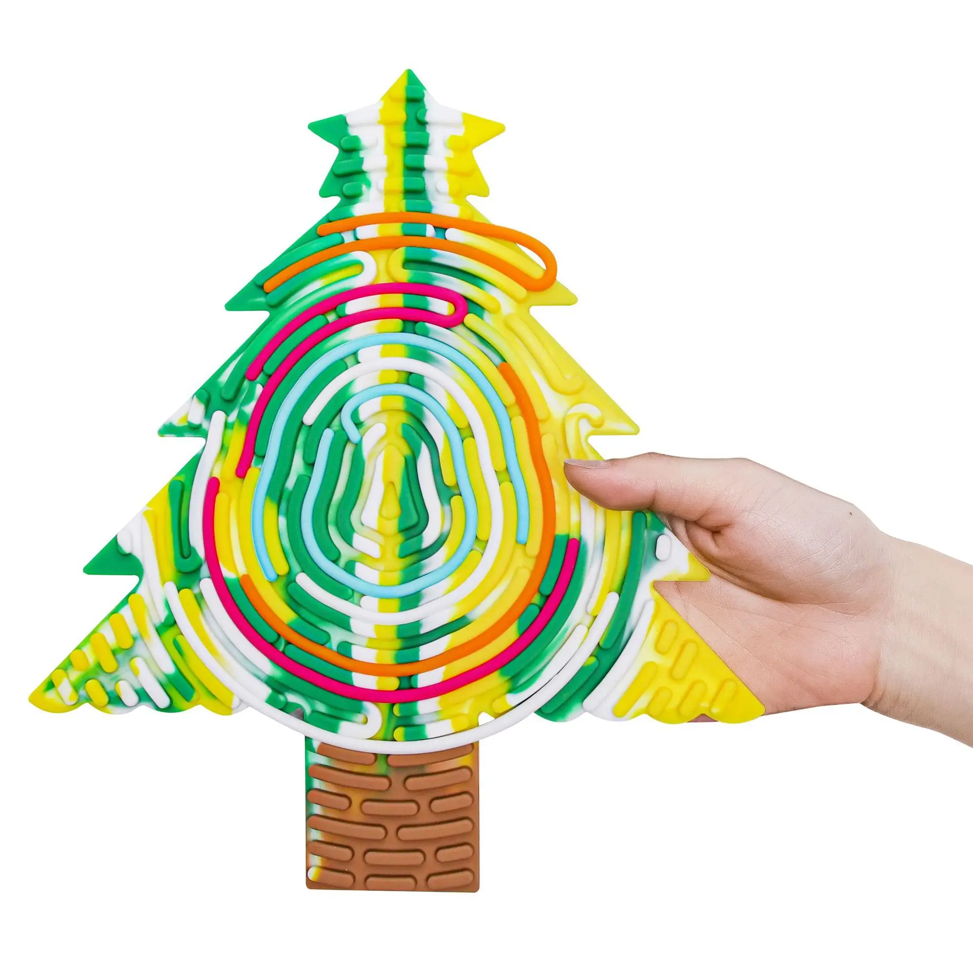 Hot Sale educational toys Double Sided anxiety relief Silicone Christmas tree Sensory activity board Fidget Toys
