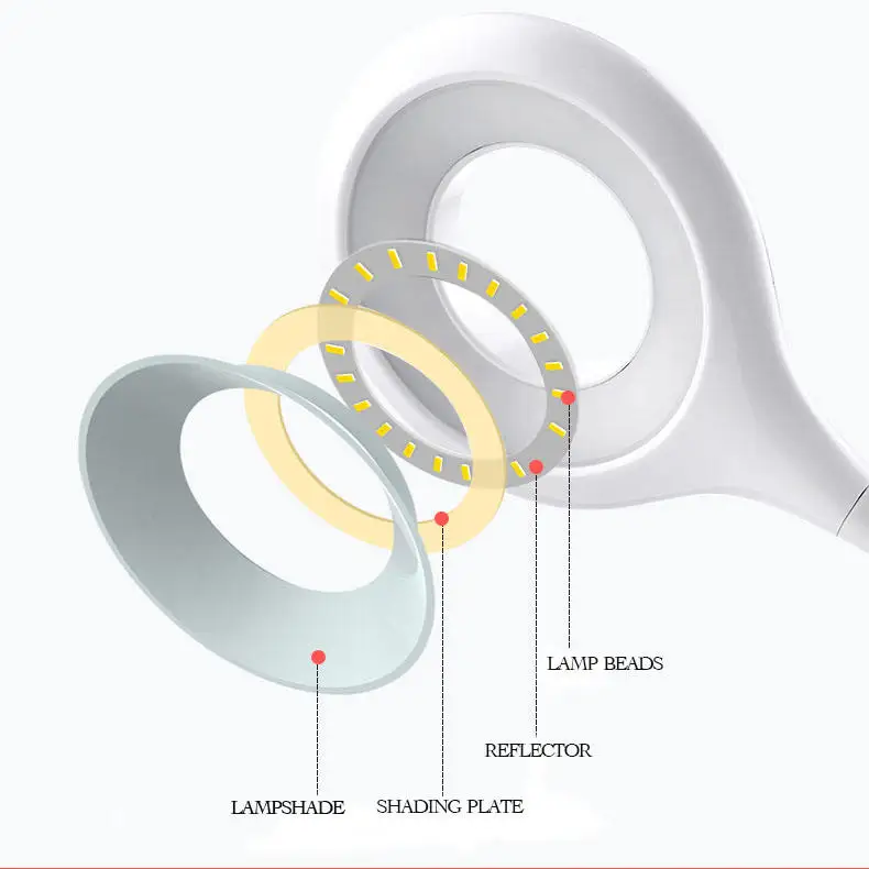 Multifunctional Foldable USB Small Dimmable Eye Protection LED Night Light Lamp With Fan Pen Container For Student Reading Study