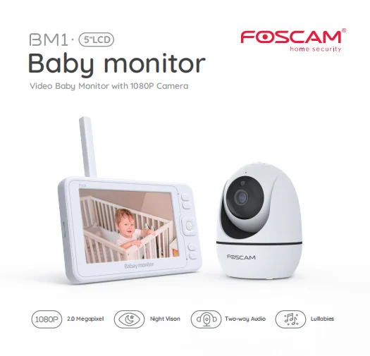 Foscam hello wireless video long range baby monitor 500m transmission distance 5 inch 1080P for