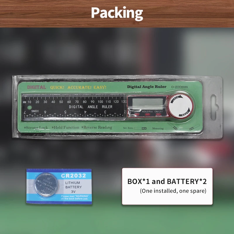 200mm 8' Digital Angle Finder Ruler Protractor Inclinometer Electronic Goniometer Angle Length Measuring Tool