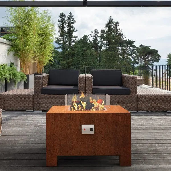 smokeless outdoor backyard garden patio heater furniture natural gas inset fire pit table