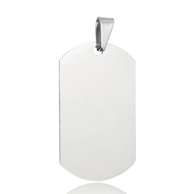 Custom Engraving Stainless Steel Blank Metal Dog Id Tags Sublimation Name  Necklace Dogtags Pendant Dog Tags With Chain
