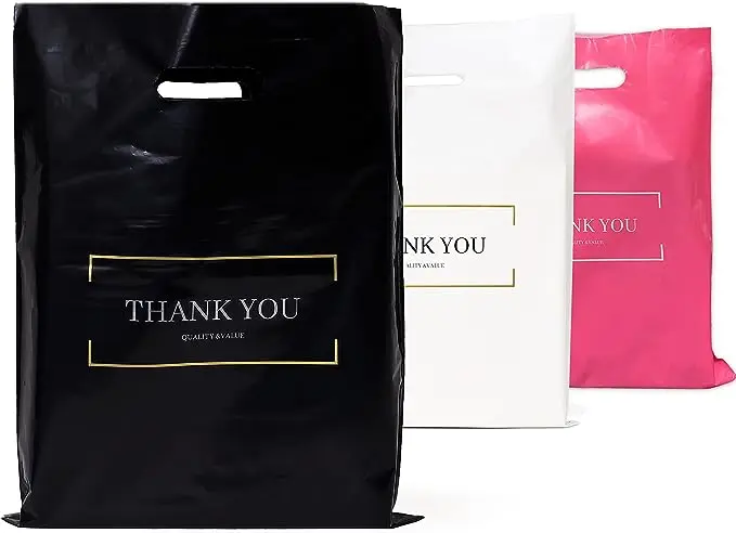 Wholesale Boutique Die Cut Handle Plastic Gift Bag Custom Design Foldable Reusable Merchandise Bag for Clothes