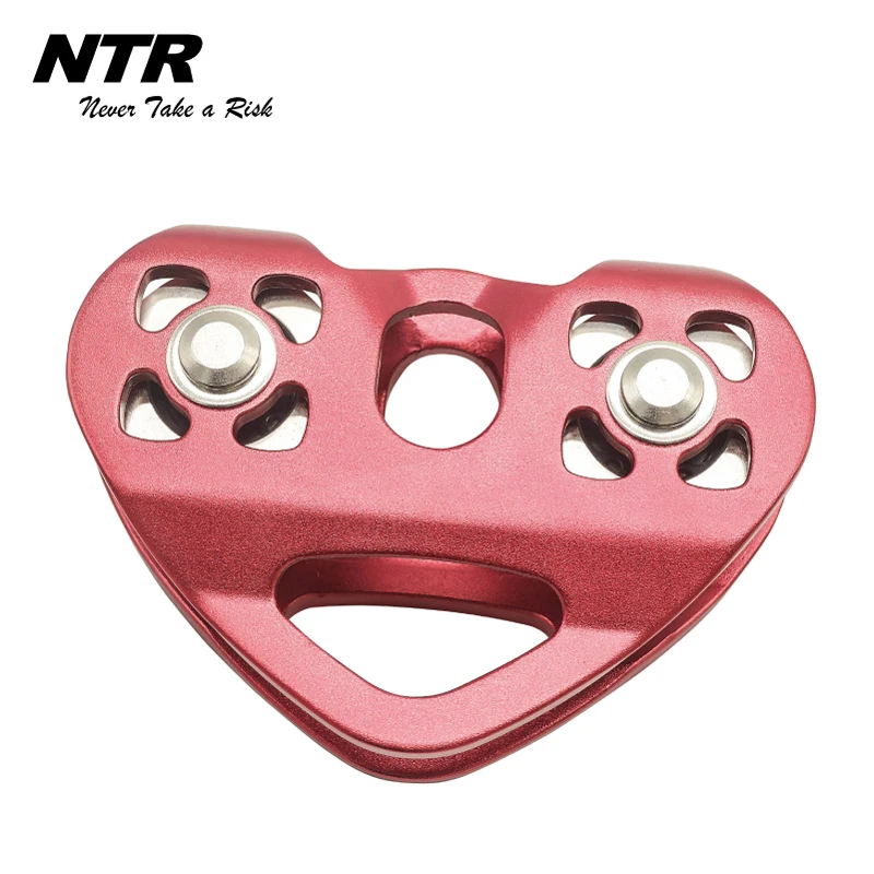 Aluminum speed double zip line Safety mountain hardware rigging cable parallel double climbing pulley