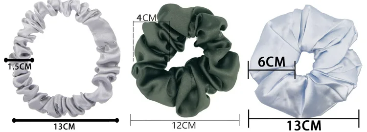 lovely fashion Silk Scrunchies hair band custom logo Women Hair Accessories silk scrunchies 1cm/2cm/3cm/4cm/5cm/6cm