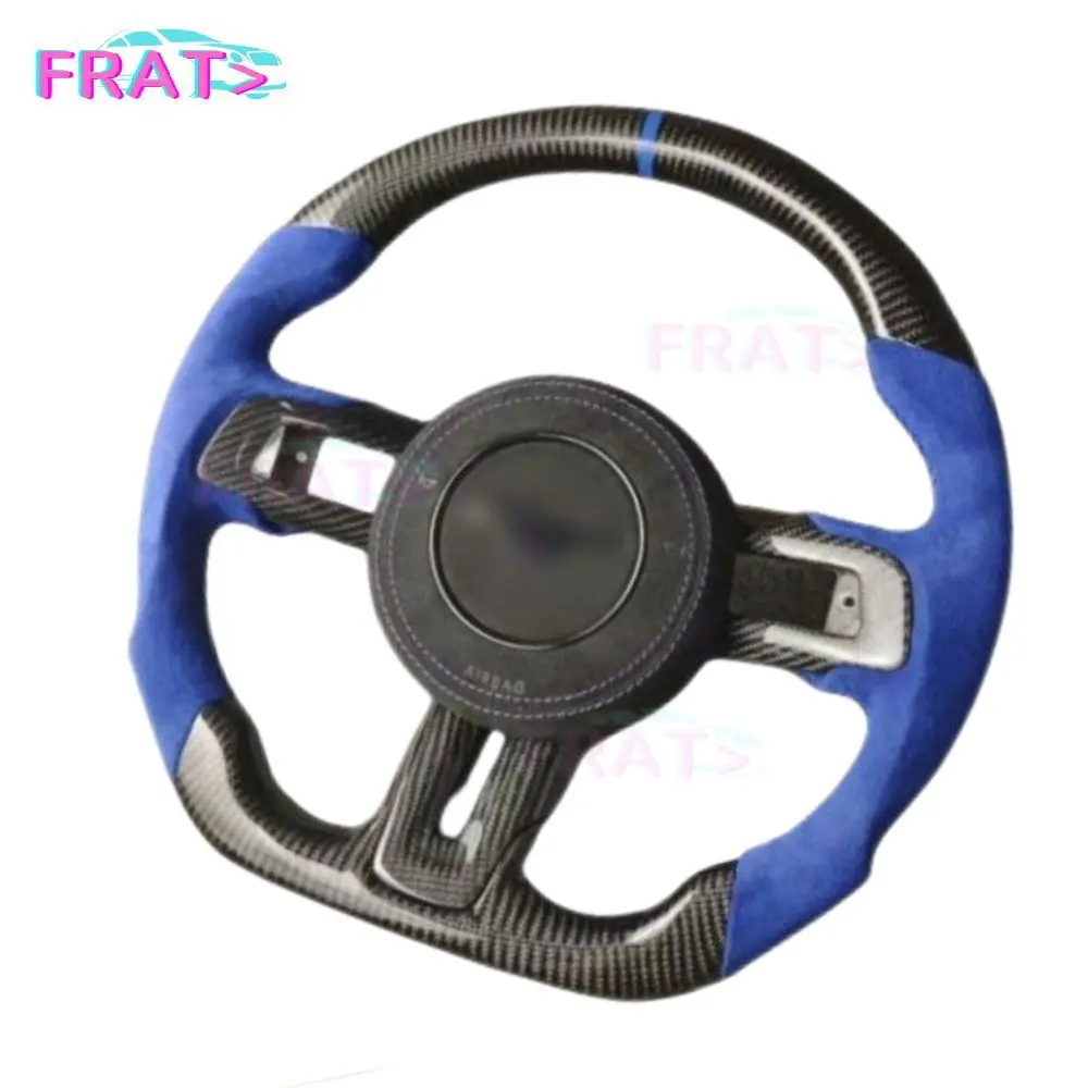 Синий Кожаный Автомобильный руль для 2010-2014 Ford Mustang Base, GT, Shelby GT500, руль из углеродного волокна