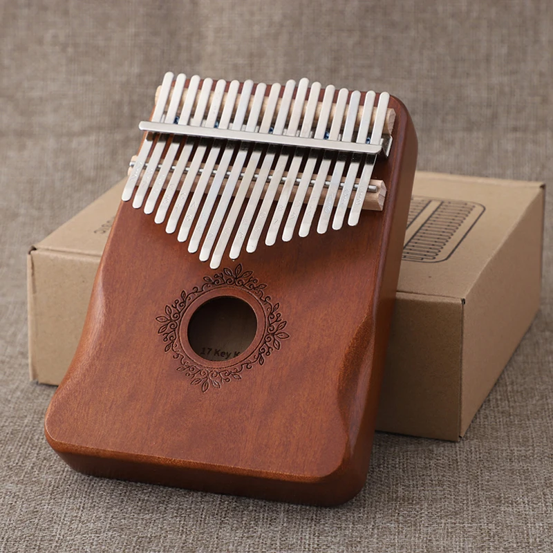 Thumb Piano Musical Instrument mahogany wood kalimba 17 key with accessories cheap price custom calimba