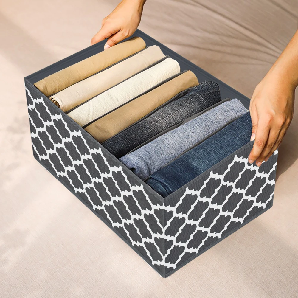Upgraded Large Capacity Drawer Organizer Foldable Wardrobe Jeans T-shirt Clothes Organizer Storage Box with Support Board