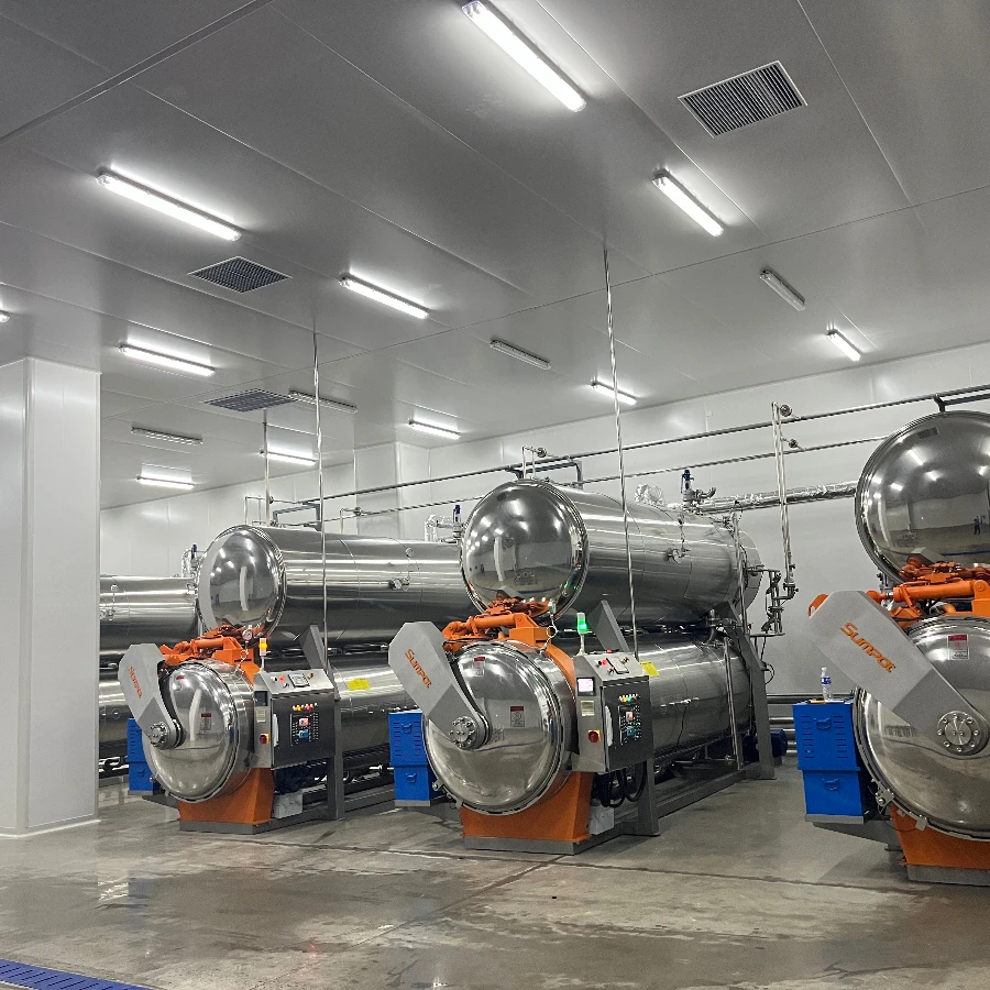 Horizontal industrial water immersion retort machine steam sterilization food