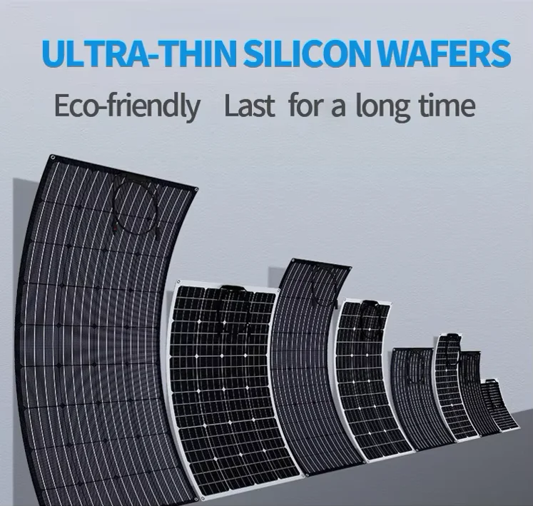 Custom High Quality 200W 100W 60W ETFE Thin Film Curved Monocrystalline Flexible Solar Panel