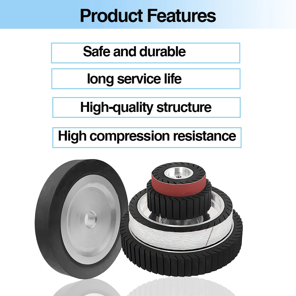 RUIZUAN Serrated Rubber Contact Belt Wheel centrifuge rubber wheel polishing rubber contact wheel for Belt grinder