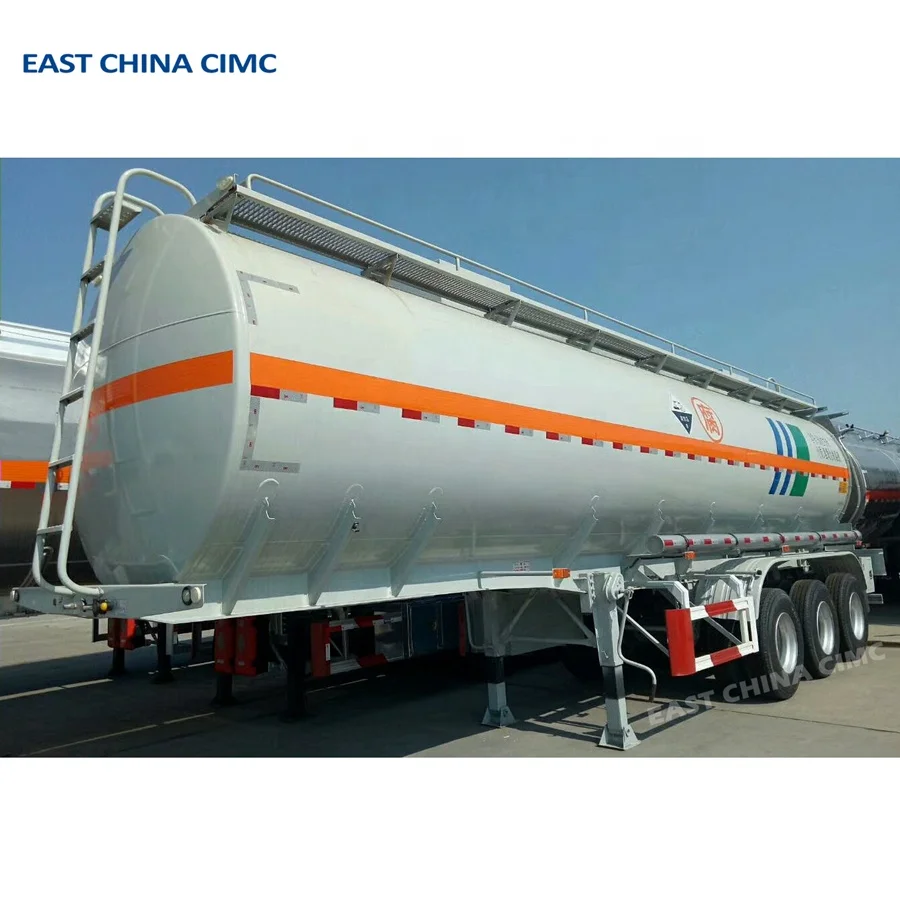 12 Wheels Fuel Tank Trailer With Explosion-Proof Manhole Cover Carbon Steel Fuel Tank Trailer For Petroleum Mining Site