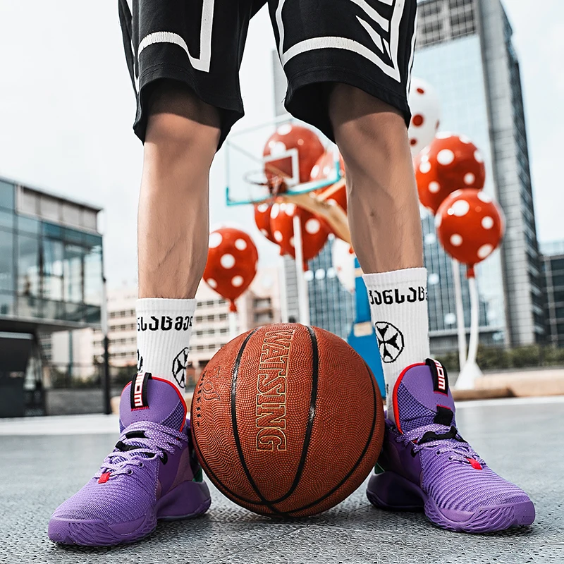 Suppliers Wholesale Men Fashion Sports Style Sneakers Non Slip Basketball Shoes