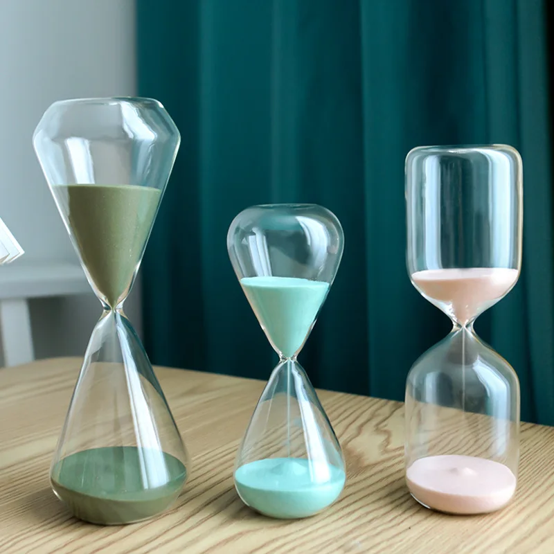 Wholesale 15 / 30 Minutes Hourglass Home Decoration Hand Blown Sand Clock Desktop Decoration Customized Colorful Sand Timer