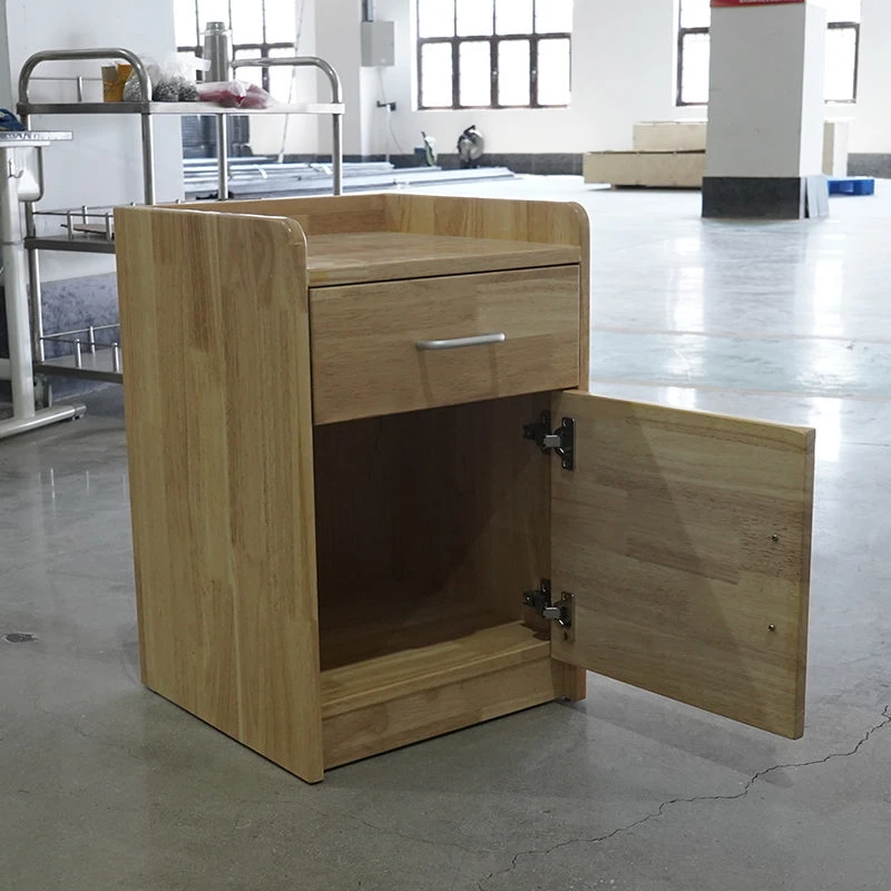 Most Hot Sale High Stand Cabinet Hospital Cabinet Medical Hospital Furniture for ICU  Solid Wood Bedside Table
