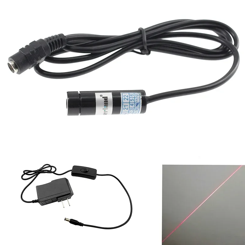 12*40mm Focusable 650nm 5mW 50mW Red Line Laser Module DC 3V-5v Glass Lens for Sewing Embroidery Works Cloth Cutting Machine