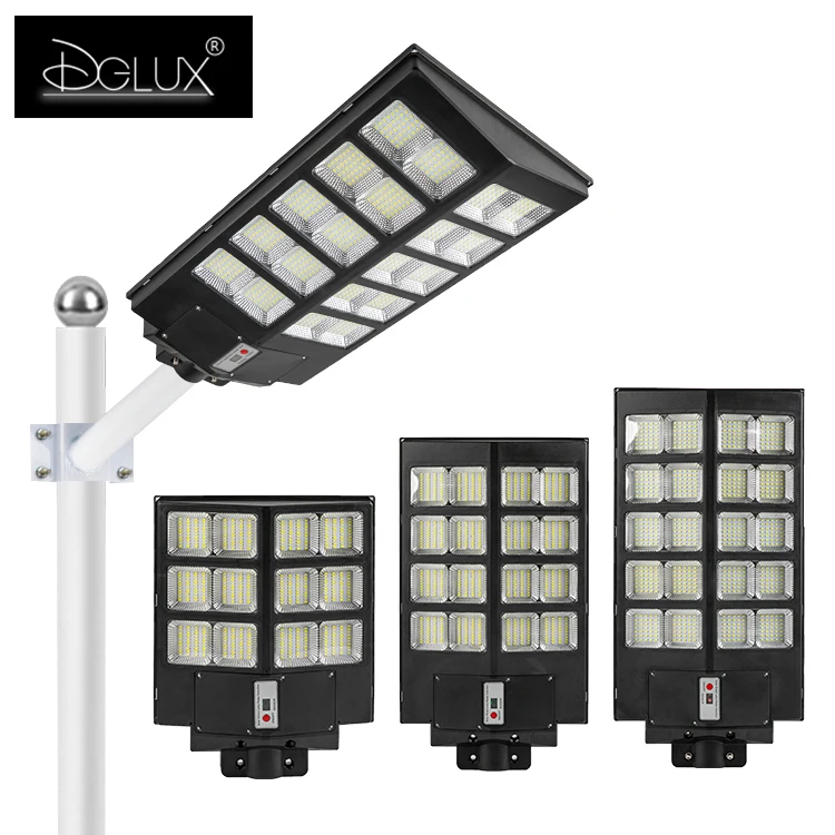 New design Solar Panel Road Streetlight Ip65 Waterproof Smd 600w 800w 1000w All In One Solar Led Street Light