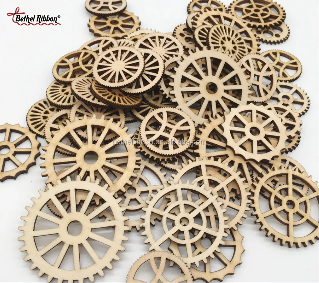 Wooden craft wholesale gear decoration accessories for wall decoration