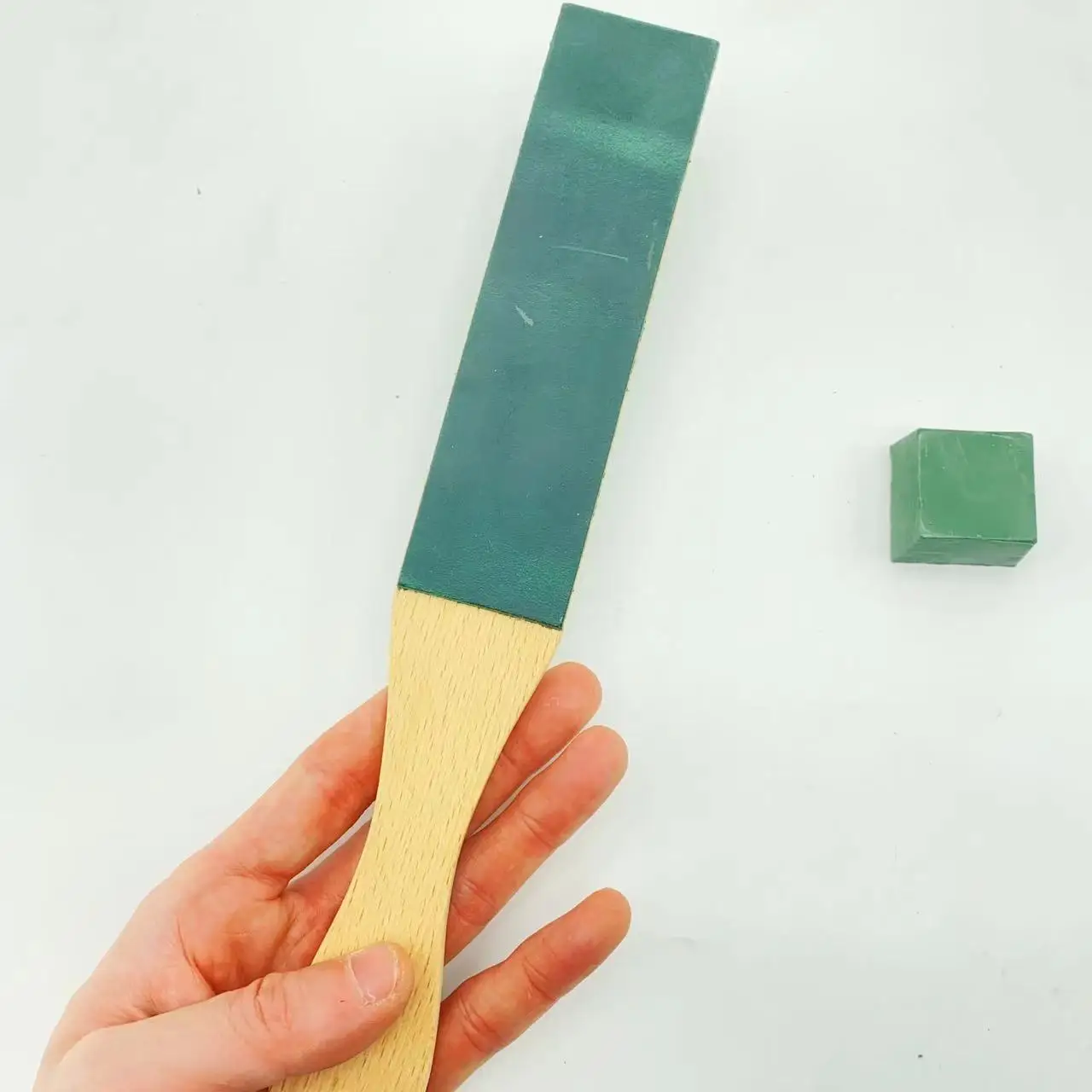 2023 New  Beech Wood leather knife sharpener,Wooden knife sharpener with polishing wax set