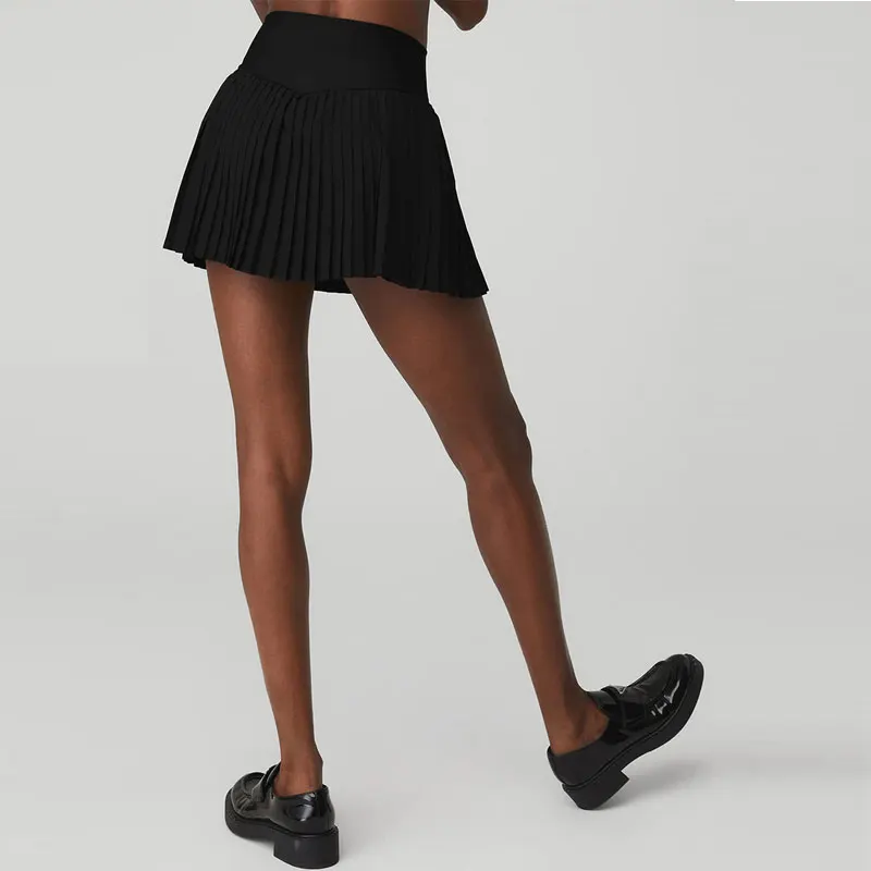High waist V shape waistband seam custom logo ladies pleated tennis skirt women golf skorts