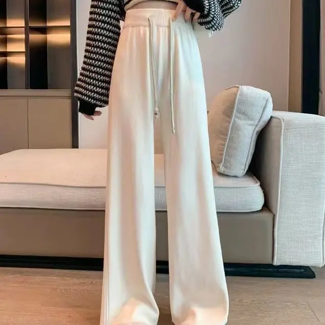 2025 spring new arrival fashion lady casual style stripe loose pants