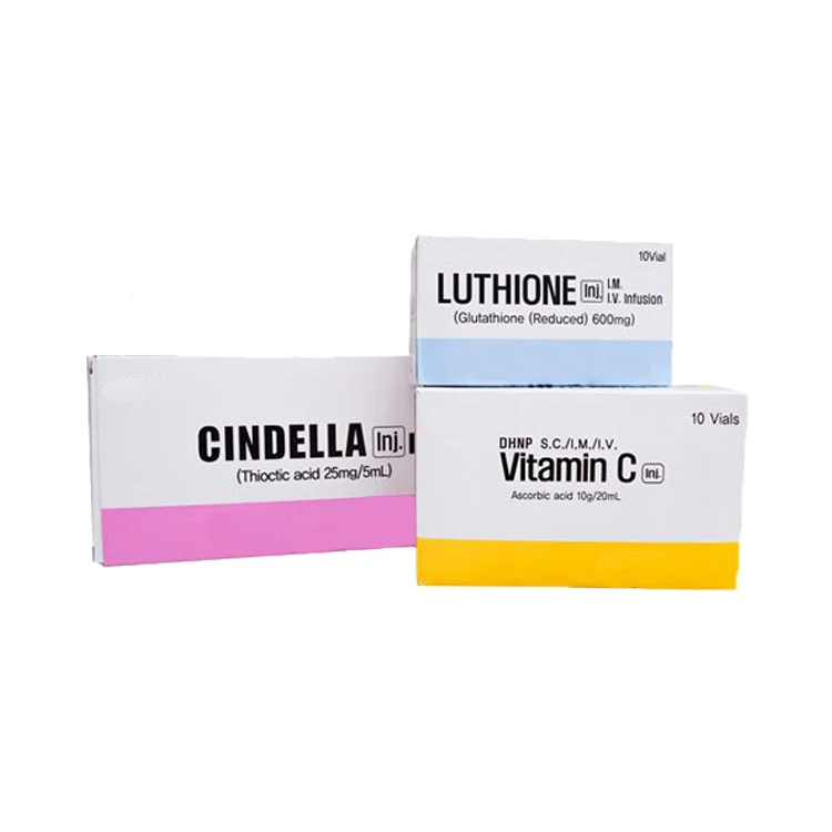 
Hot sale luthione injection 1200mg cindella ascorbic acid and vit c skin whitening injection iv 