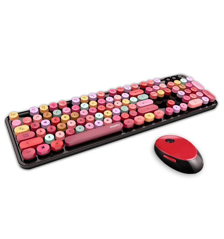 Wireless Keyboard Mouse Combos for Desketop Laptop Notebook 2.4G Wireless Number Pad Pink Girl Keyboard and Mouse  for PC/Lapto