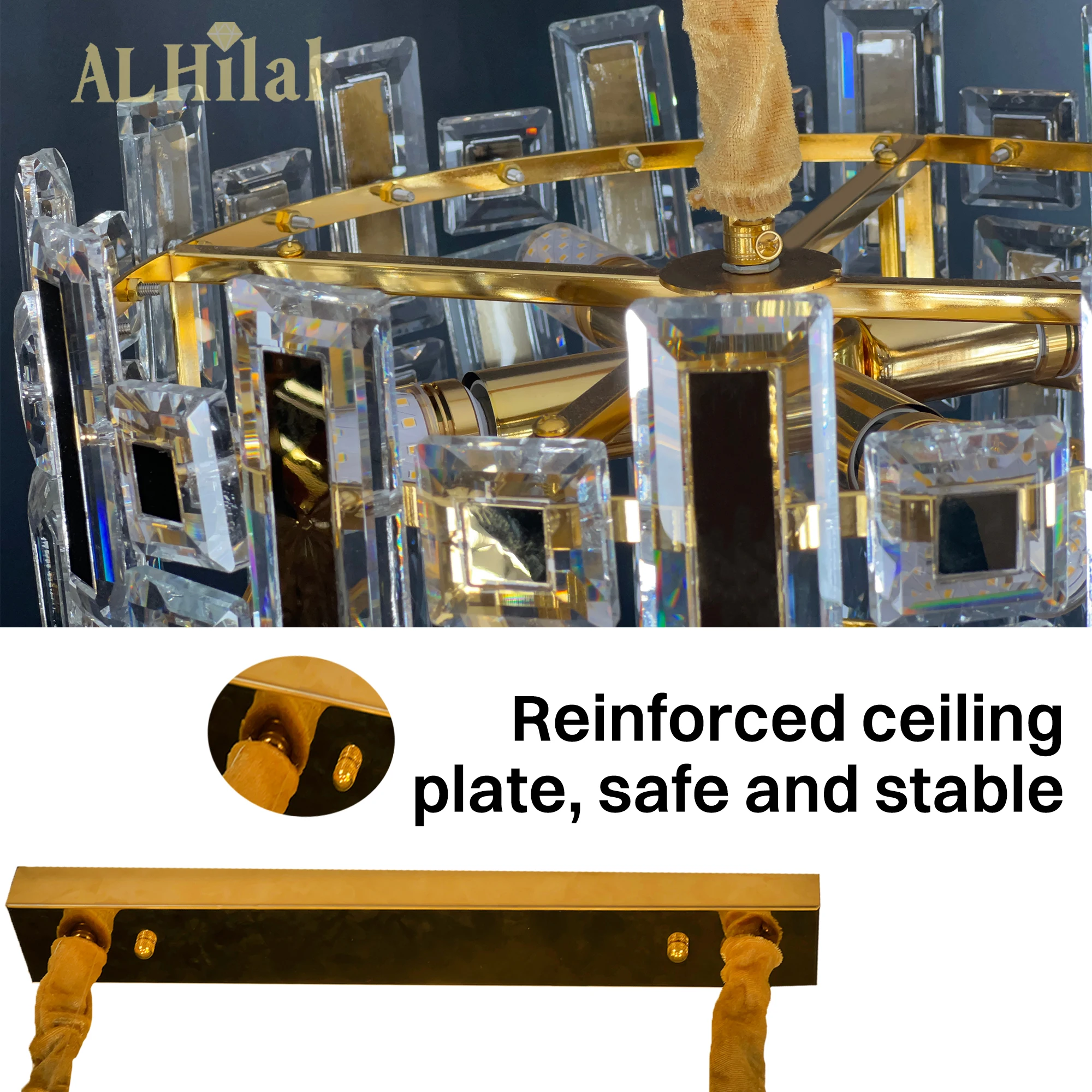 Modern Round Crystal Chandeliers For Dining Room 3 Tiers 7 Lights Luxury K9 Crystal Pendant Light