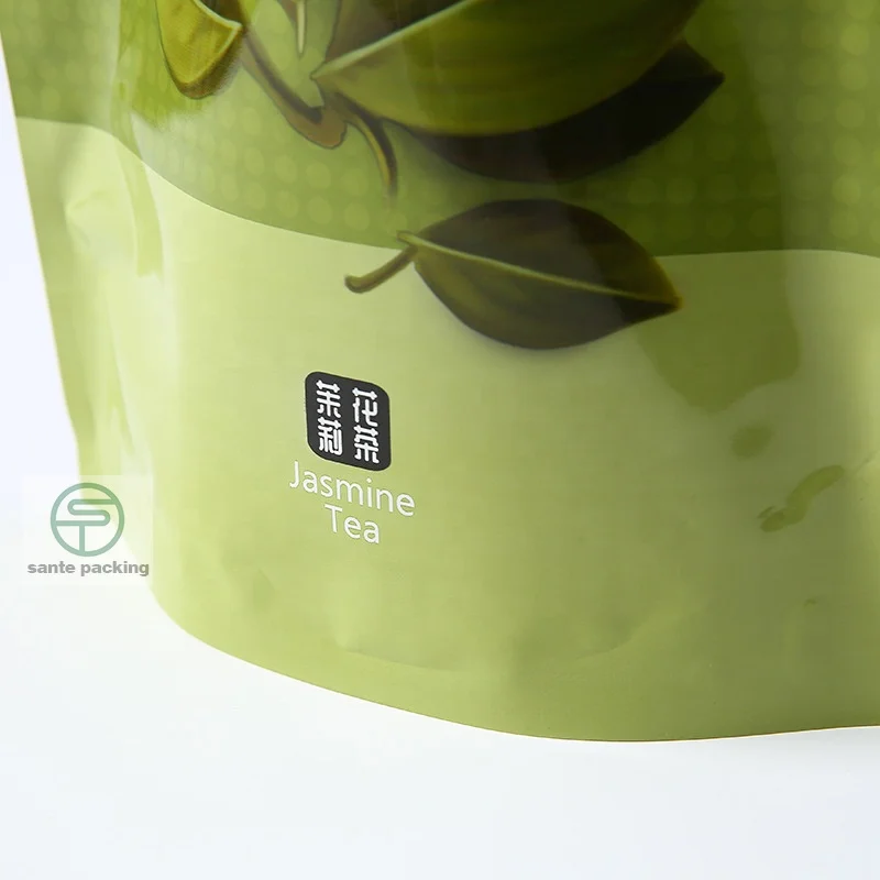 Custom Tea Inner Aluminum Foil  Jasmine Tea Food  Composite Material Color Printing  Tea Stand Up Pouch