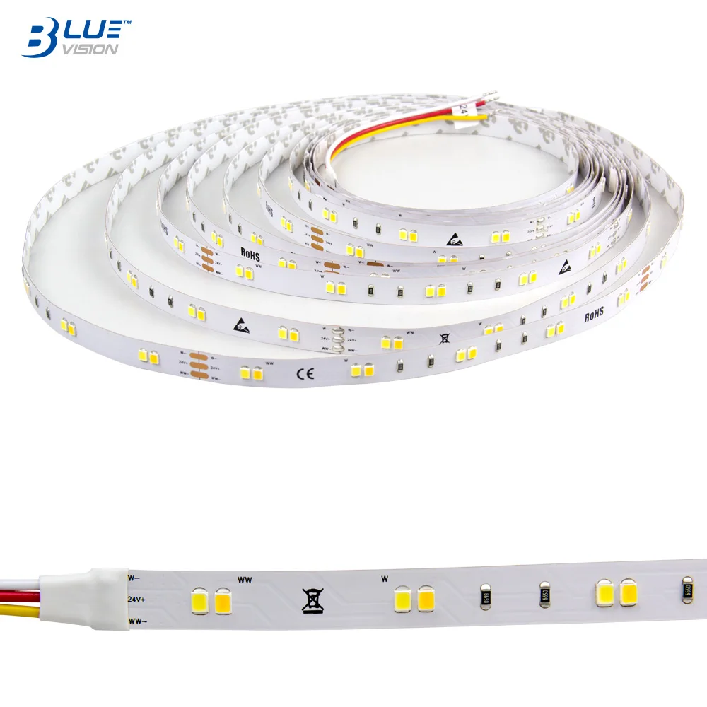 CCT tunable 2835-60 24v led strip light alexa compatible to wifi led strip lights and led light strips with remote